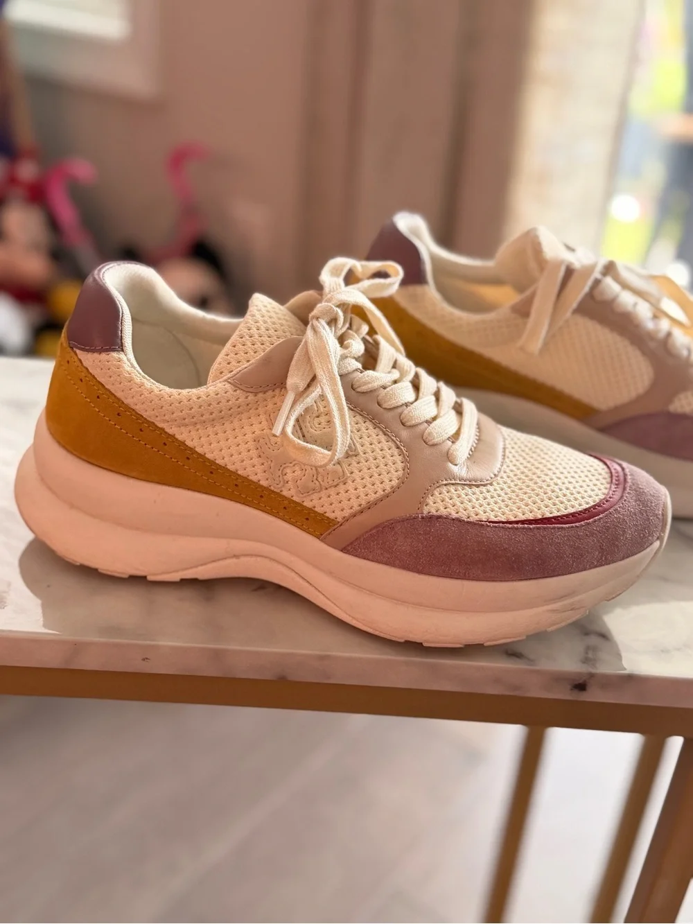 Tory Burch Women's Cream Multicolor Casual Sneakers